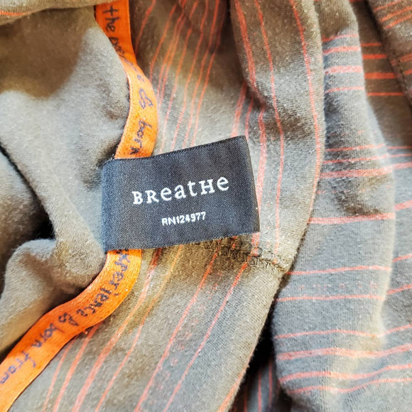 PraNa Striped Hoodie M Breathe pull over big pocket - Picture 6 of 9